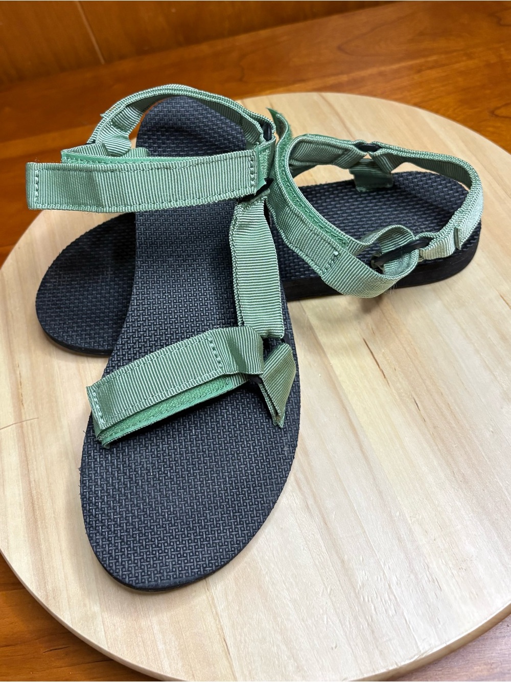 light sage green Teva Original Universal sandals with adjustable hook closure
